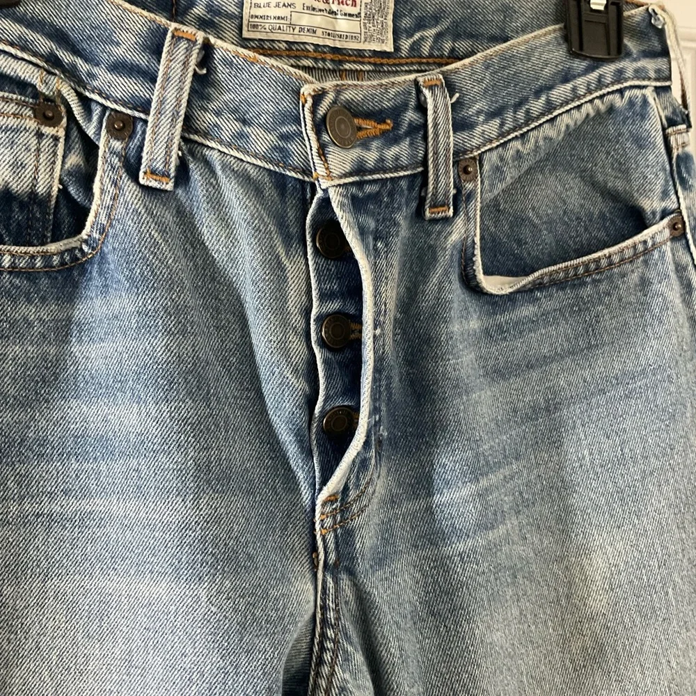 Vintage Abercrombie & Fitch high-rise jeans size 4 button fly light wash bootcut - Picture 3 of 8